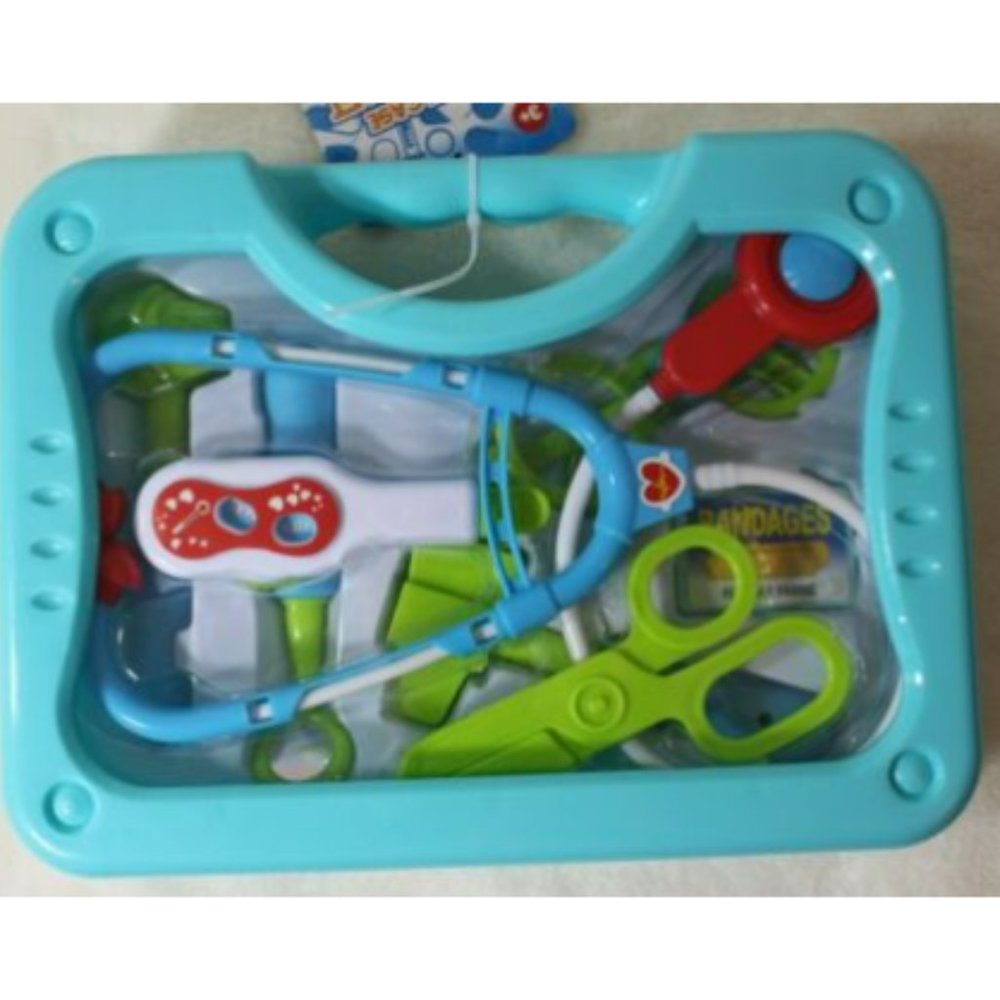 Blue Doctors / Nurse Kit Toy 9 Pieces New